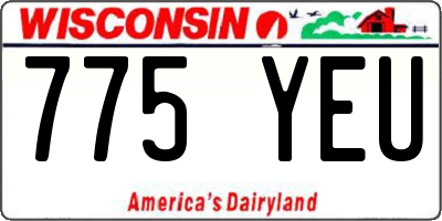 WI license plate 775YEU