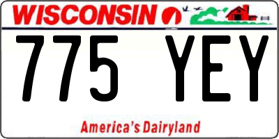 WI license plate 775YEY
