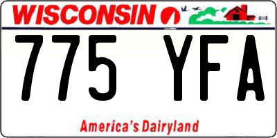 WI license plate 775YFA
