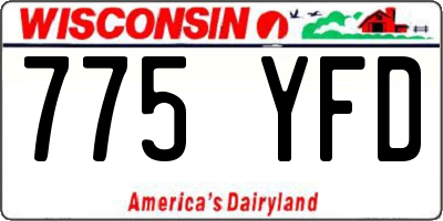 WI license plate 775YFD