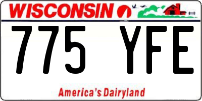 WI license plate 775YFE