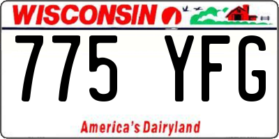 WI license plate 775YFG
