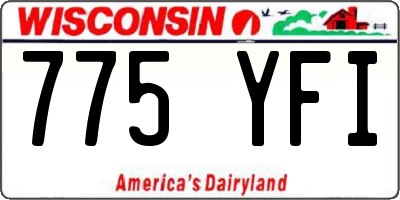 WI license plate 775YFI
