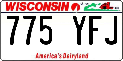 WI license plate 775YFJ