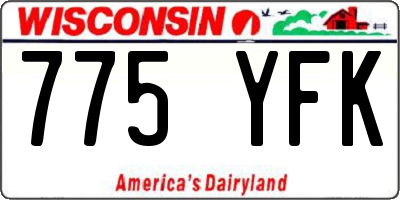 WI license plate 775YFK