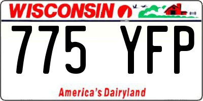 WI license plate 775YFP