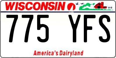 WI license plate 775YFS