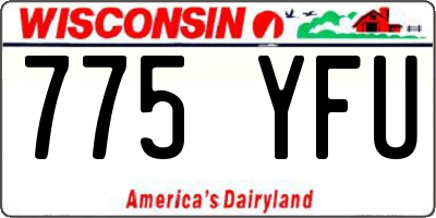 WI license plate 775YFU