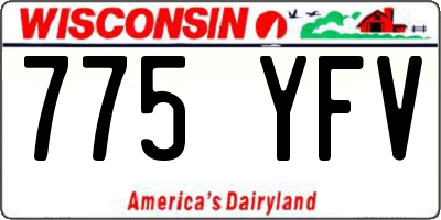 WI license plate 775YFV