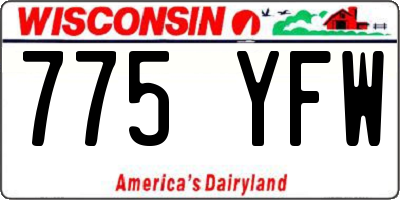 WI license plate 775YFW