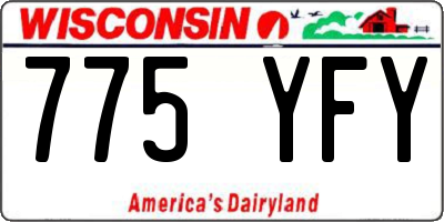 WI license plate 775YFY