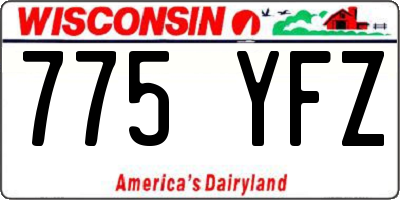 WI license plate 775YFZ
