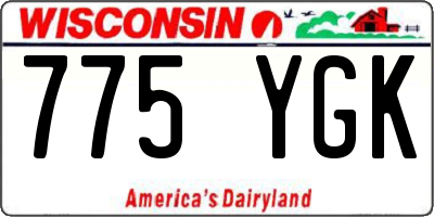 WI license plate 775YGK