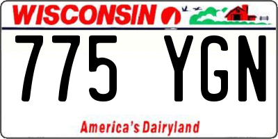 WI license plate 775YGN