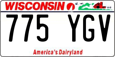 WI license plate 775YGV