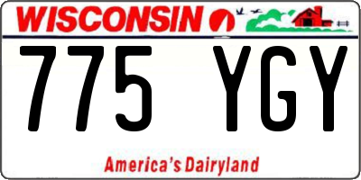 WI license plate 775YGY
