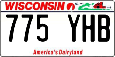 WI license plate 775YHB