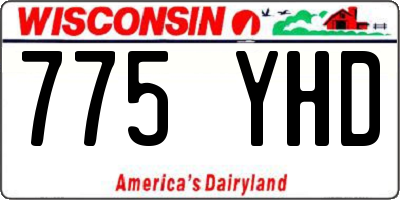 WI license plate 775YHD