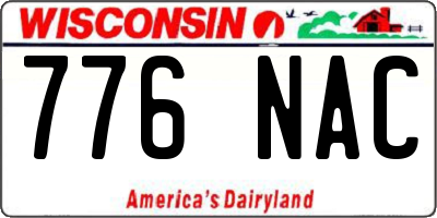 WI license plate 776NAC