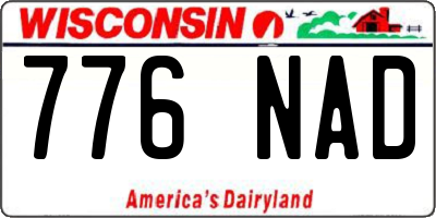 WI license plate 776NAD