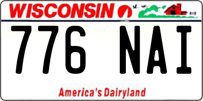 WI license plate 776NAI