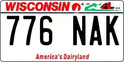 WI license plate 776NAK