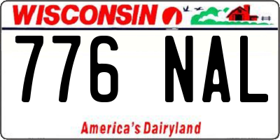 WI license plate 776NAL
