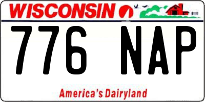 WI license plate 776NAP