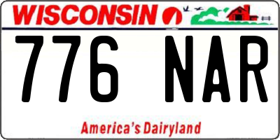 WI license plate 776NAR