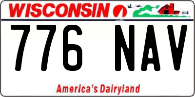 WI license plate 776NAV