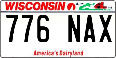 WI license plate 776NAX