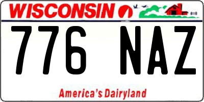 WI license plate 776NAZ