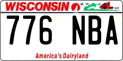 WI license plate 776NBA