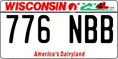 WI license plate 776NBB