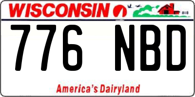 WI license plate 776NBD