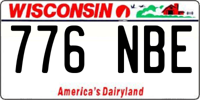 WI license plate 776NBE