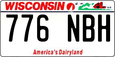 WI license plate 776NBH