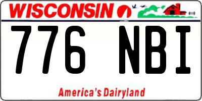 WI license plate 776NBI