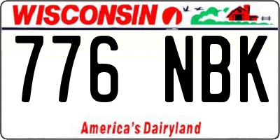 WI license plate 776NBK