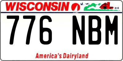 WI license plate 776NBM
