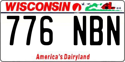 WI license plate 776NBN