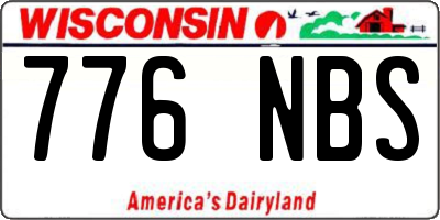 WI license plate 776NBS