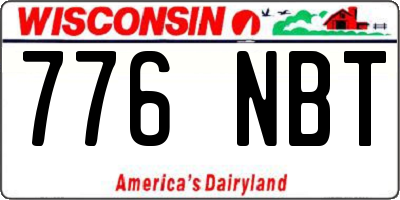 WI license plate 776NBT