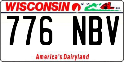 WI license plate 776NBV