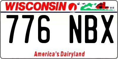 WI license plate 776NBX