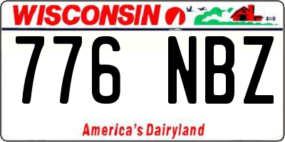 WI license plate 776NBZ