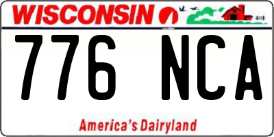 WI license plate 776NCA