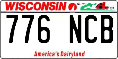 WI license plate 776NCB