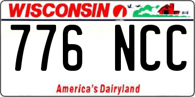 WI license plate 776NCC