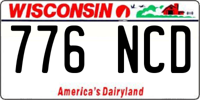 WI license plate 776NCD